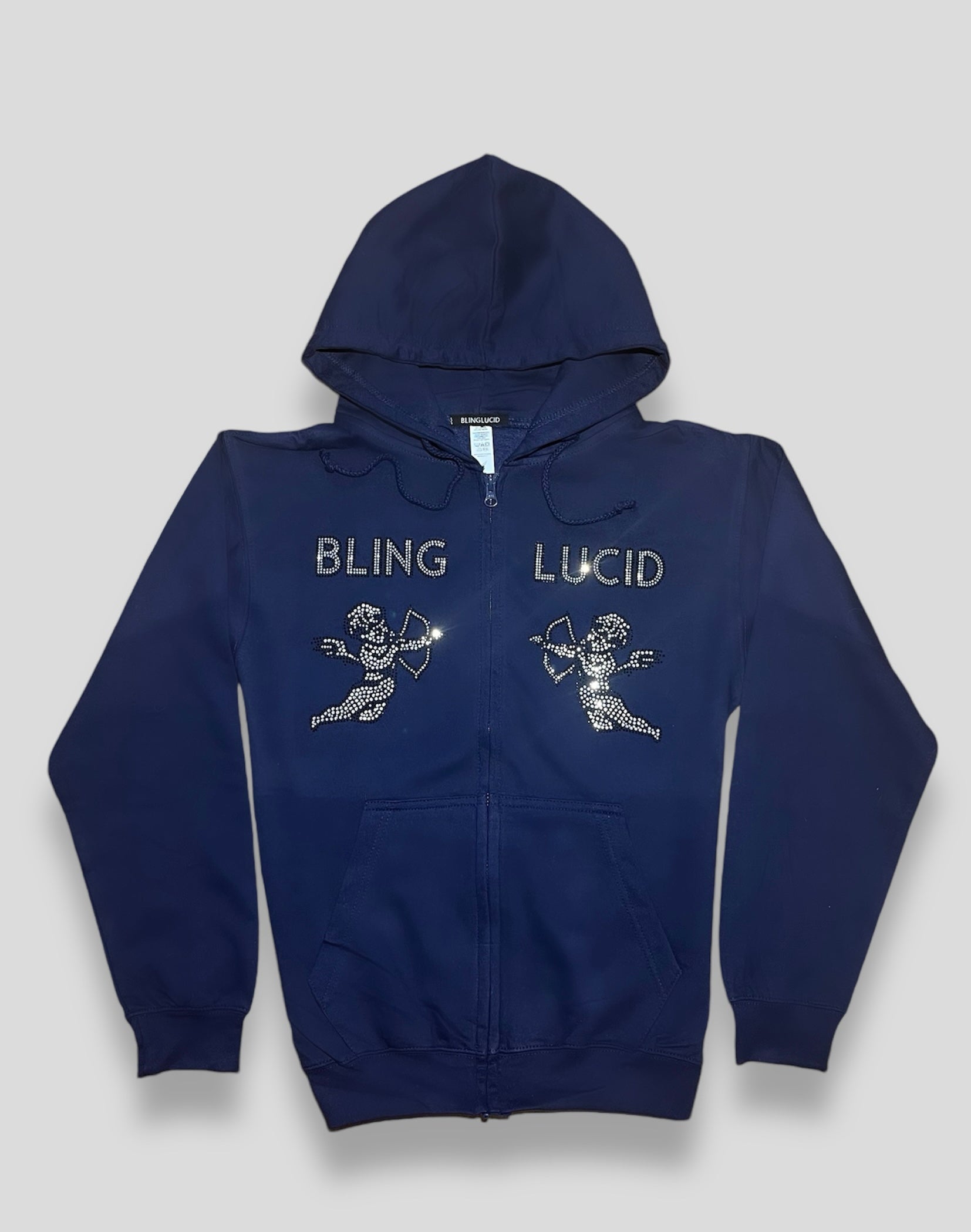 RHINESTONE ZIP HOODIE Blinglucid