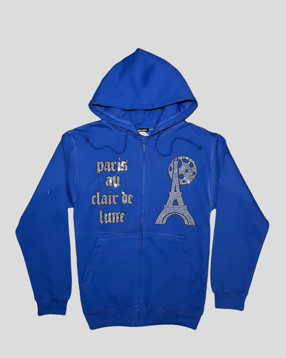 RHINESTONE ZIP-HOODIE