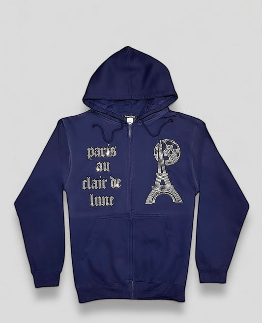 RHINESTONE ZIP-HOODIE